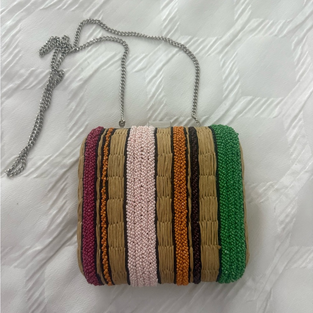Zara Multicolor Striped Crossbody Bag